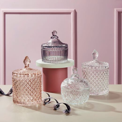Faceted glass jars
